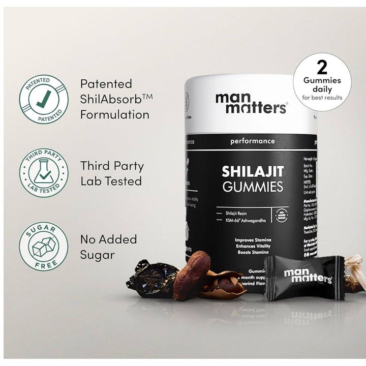 Shilajeet Gummies, Pure Himalayan Shilajit, with 75% Fulvic Acid & KSM 66 Ashwagandha