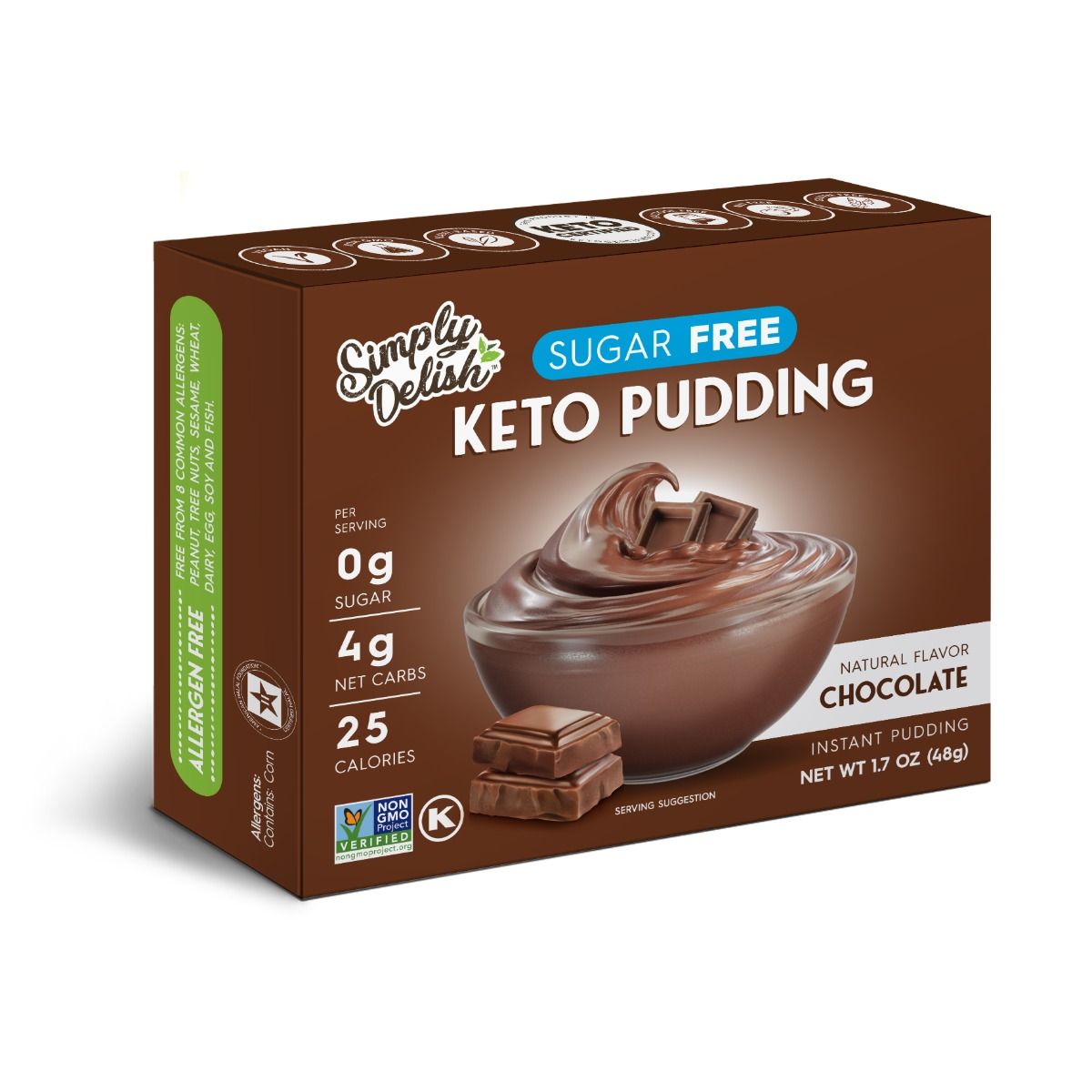 Simply Delish Chocolate Pudding KETO Friendly Sugar Free 48g