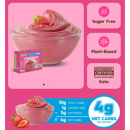 Simply Delish Strawberry Pudding KETO Friendly Sugar Free 48g