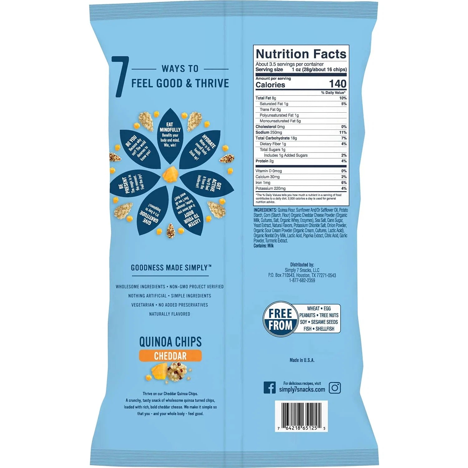 Simply7 Chips Quinoa Cheddar 79g