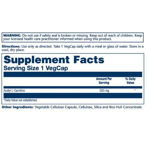 solaray acetyl l-carnitine Solaray Acetyl L-Carnitine 500mg 30 Vegetable Capsules – Healthland Co