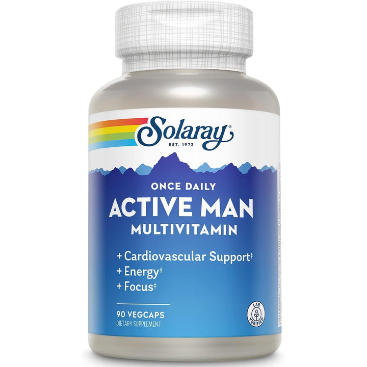 Solaray Active Man Multivitamin & Mineral & Digestive Enzyme Blends 90 VegCaps