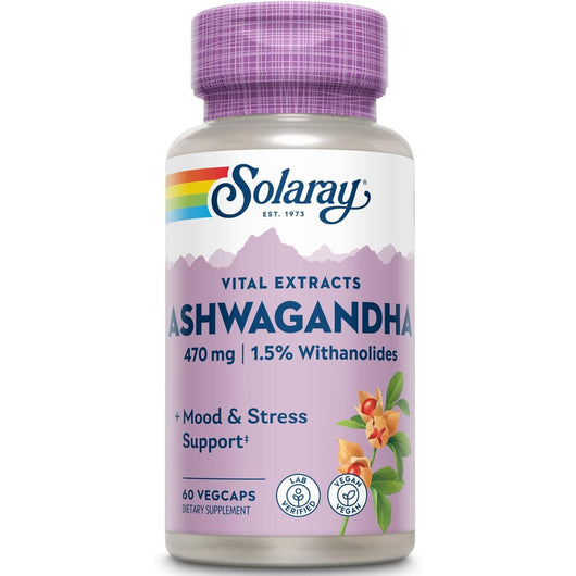 Solaray Ashwagandha Root Extract 470mg 60 Vegetable Capsules