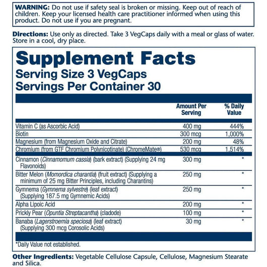 Solaray Blood Glucose Success with Cinnamon, Chromium and More 90 vegcaps