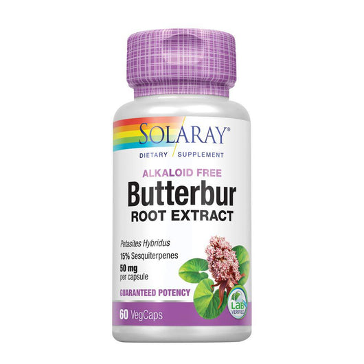 Solaray Butterbur Root Extract 50mg Vegan 60 Vegetable Capsules