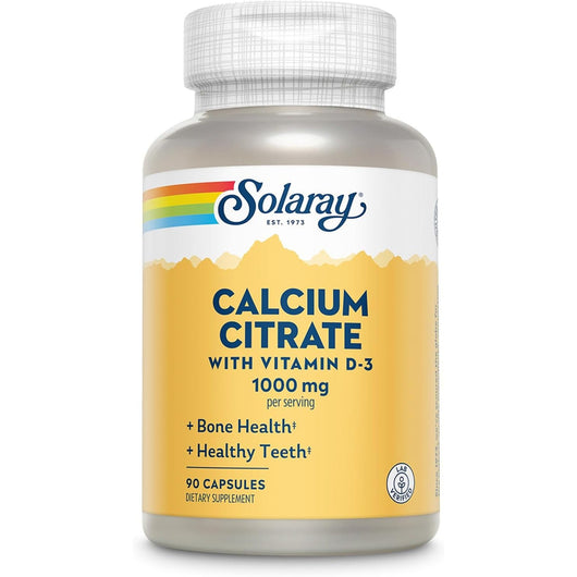 Solaray Calcium Citrate with Vitamin D3 1000mg 90 Capsules