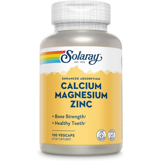 Solaray Calcium Magnesium Zinc with Calcium 1000mg, Magnesium 500mg 100 veg capsules