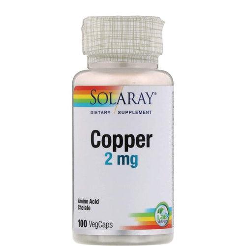 Solaray Copper 2mg 100 Vegetable Capsules