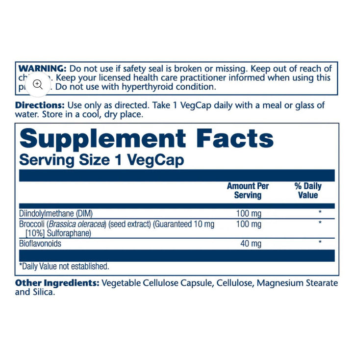 Solaray DIM Supreme 100mg 60 Vegetable Capsules