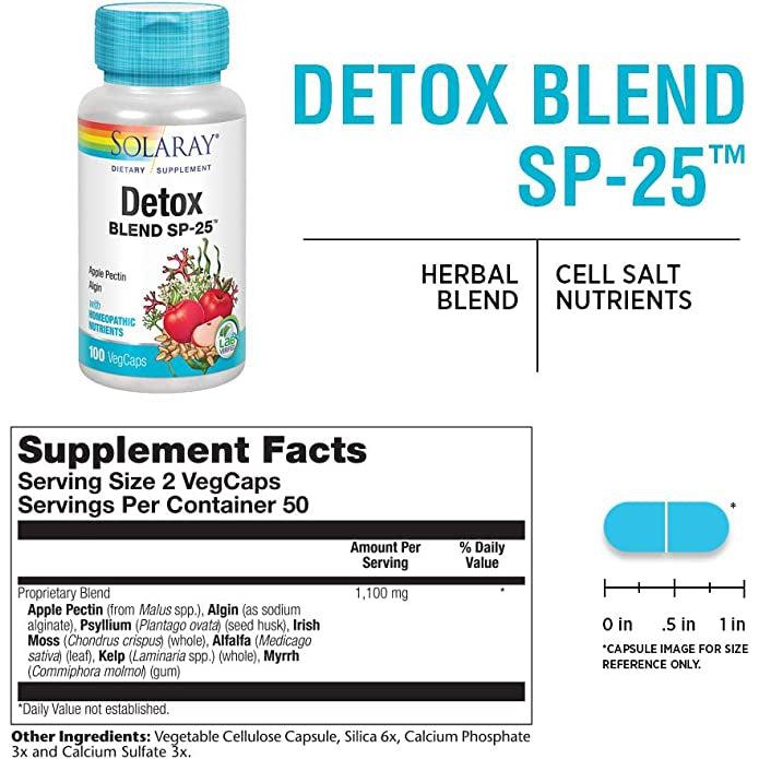 Solaray Detox Blend SP-25 | Herbal Blend 100 Vegetable Capsules