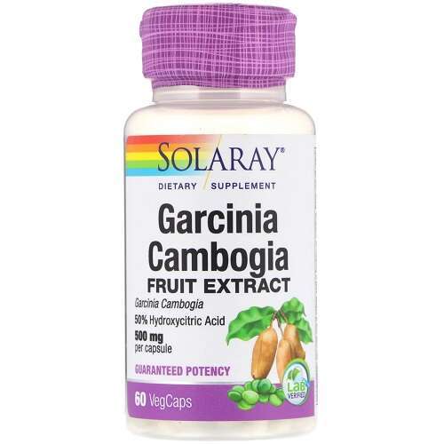 Solaray Garcinia Cambogia Fruit Extract 50% Hydroxycitric Acid 60vegcaps