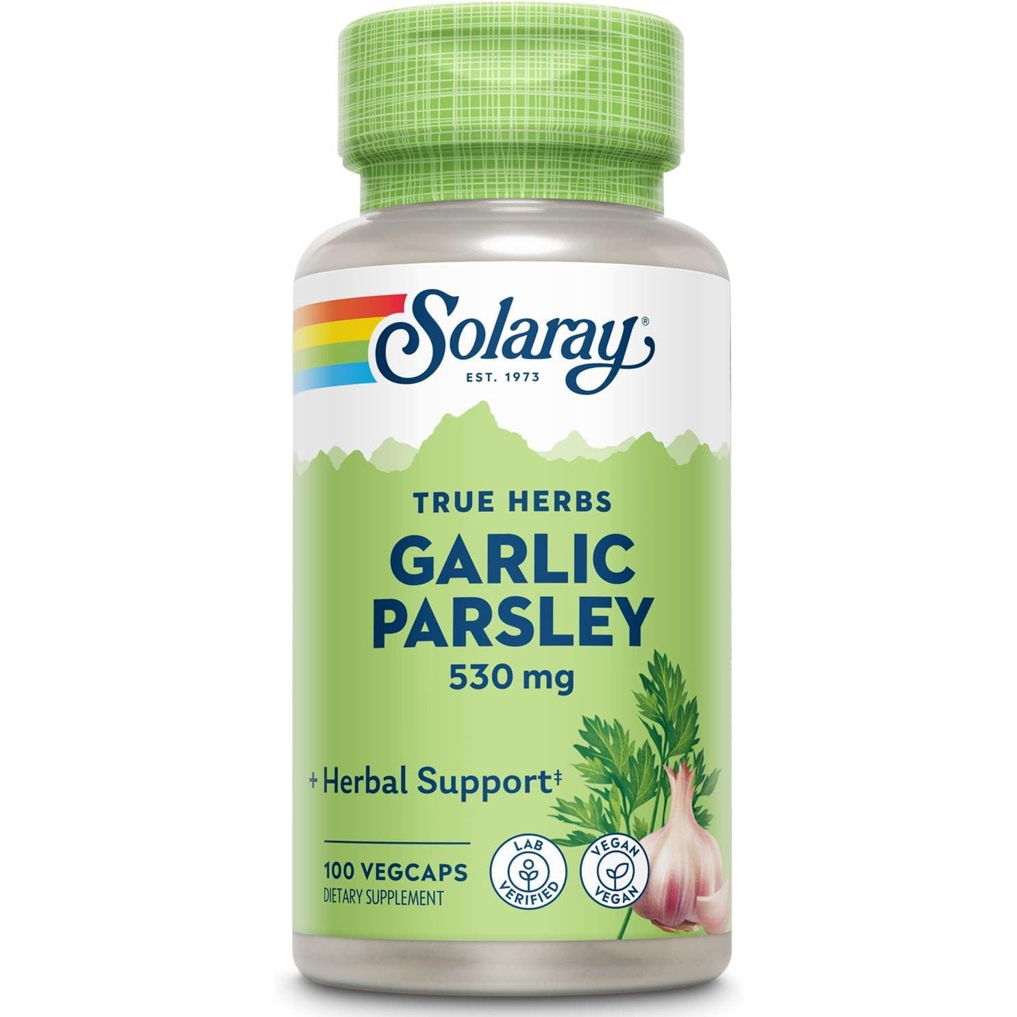 Solaray Garlic Bulb & Parsley Leaf 530mg 100 Vegetable Capsules
