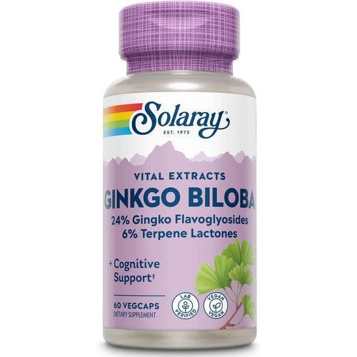 Solaray Ginkgo Biloba Extract 60mg 60 Veg Capsules