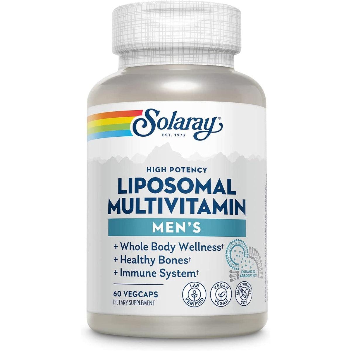Solaray High Potency Liposomal Multivitamin Men's with CELLg8 and BCAA's Vegan 60 Vegetable Capsules