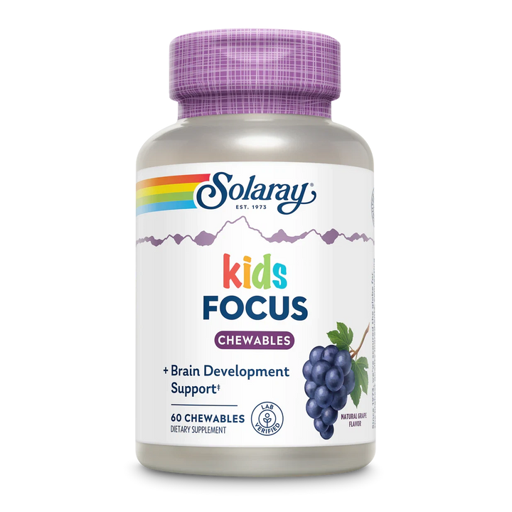 Solaray Kids Focus For Children Chewable with Natural Grape flavor 60 Chewables