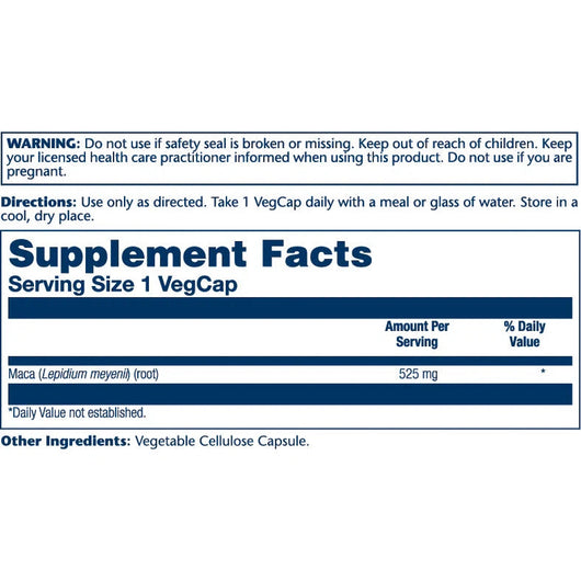 Solaray Maca Root 525mg 100 Vegetable Capsules