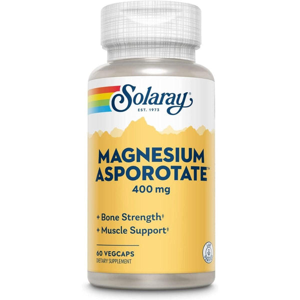 Solaray Magnesium Asporotate Complex 400mg (as Magnesium Aspartate, Magnesium Citrate, Magnesium Orotate) 60 veg caps