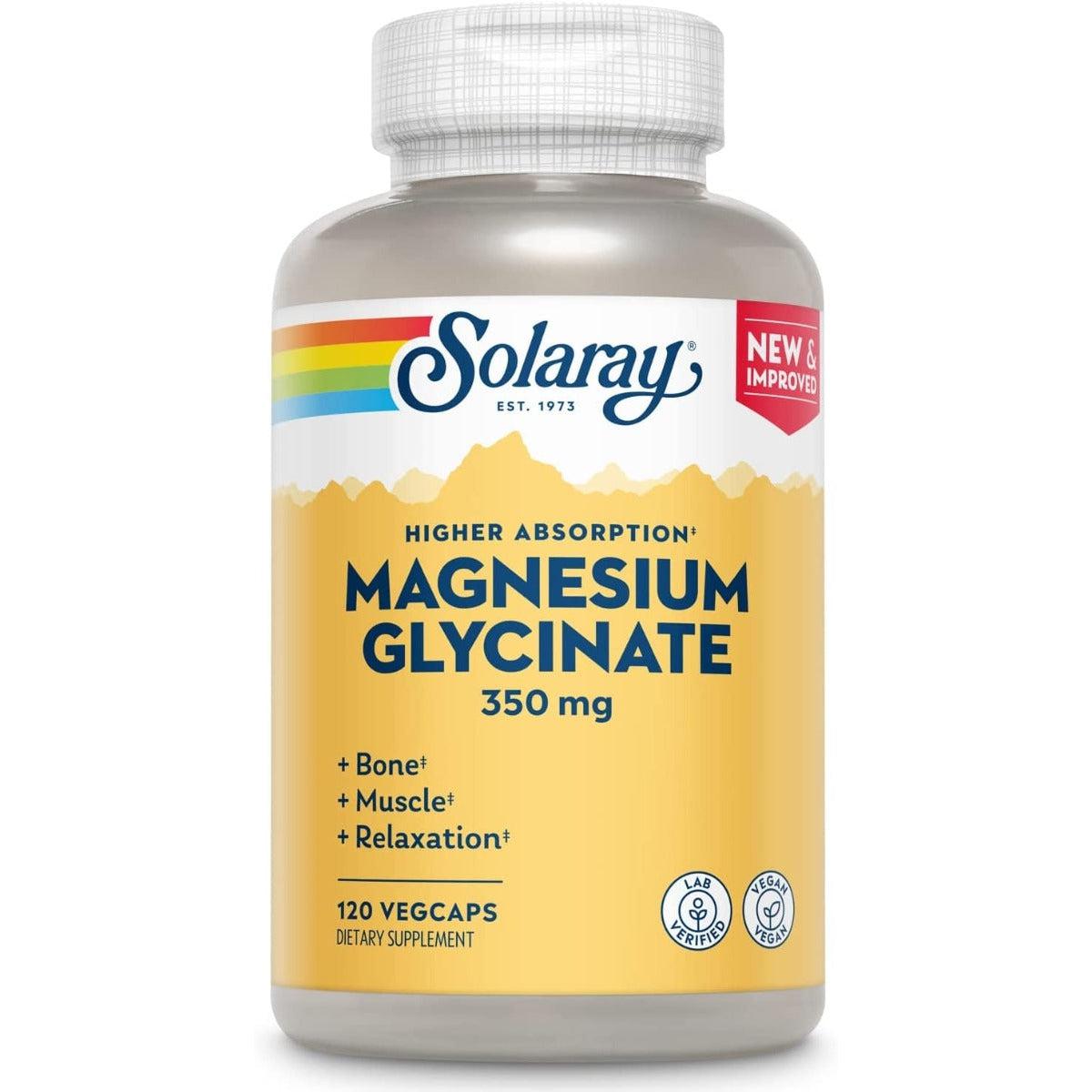Solaray Magnesium Glycinate with BioPerine 120 Veg Capsules