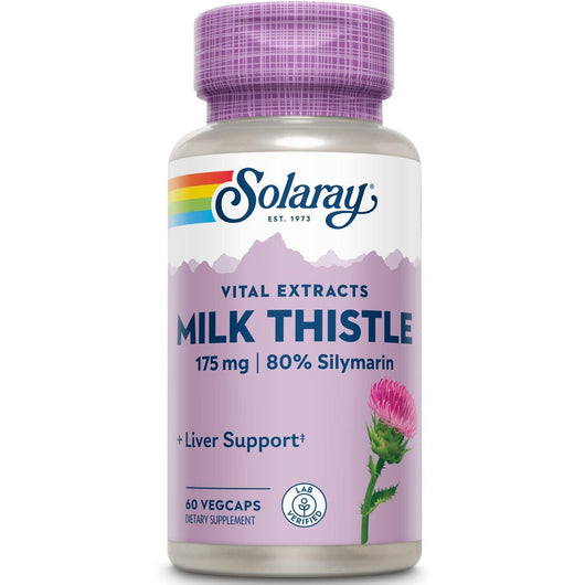 Solaray Milk Thistle Seed Extract 175mg Antioxidant Intended to Help Support a Normal, Healthy Liver Non-GMO & Vegan 60 Vegetable Capsules