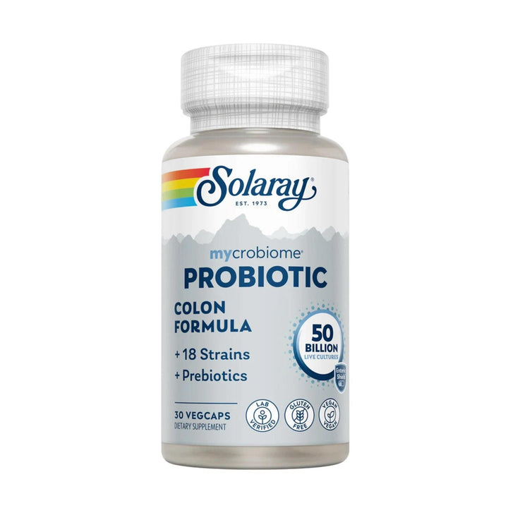 Solaray Mycrobiome Probiotic Colon Formula 50 Billion 18 Strain 30 VegCaps