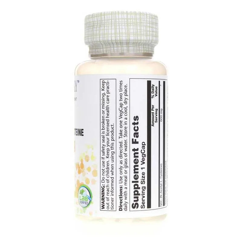 Solaray NAC N-Acetyl-L-Cysteine 600 MG Immune Support 60 Veg Capsules