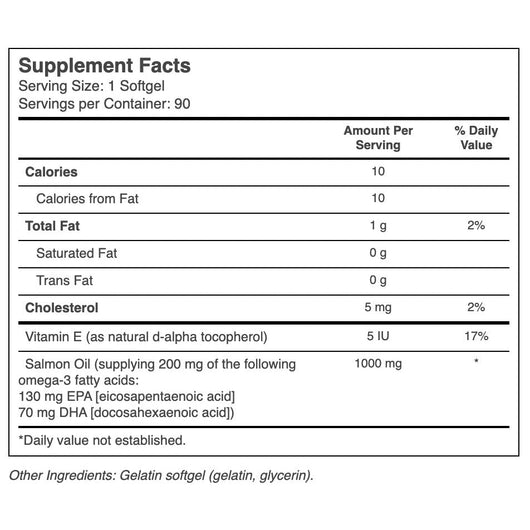 Solaray Salmon Oil 1000mg Molecularly Distilled 90 Softgels