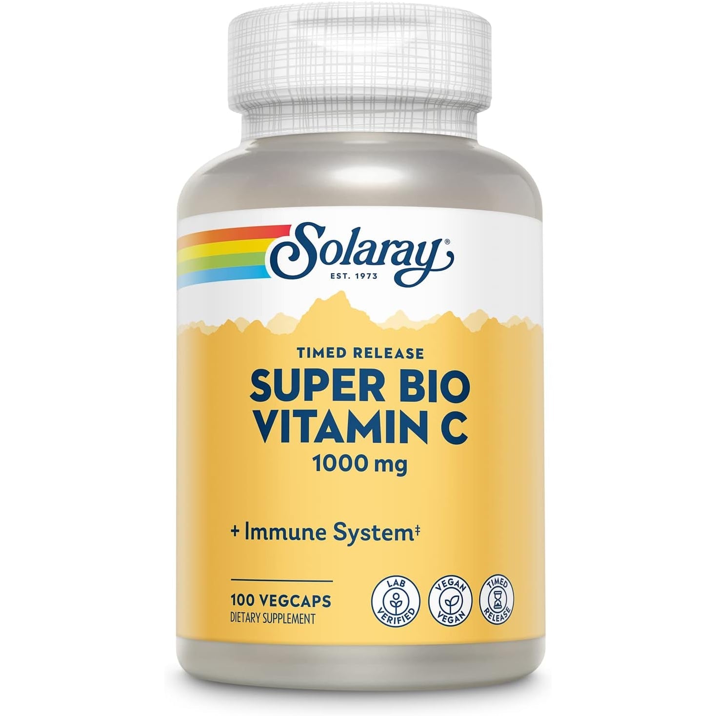 Solaray Super Bio Vitamin C with Bioflavonoids Timed-Release Formula 1000mg 100 Vegetarian Capsules