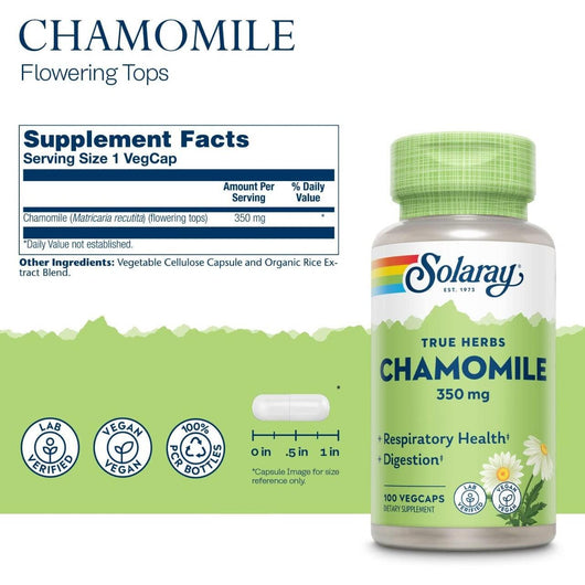 Solaray True Herbs Chamomile 350mg 100 VegCaps