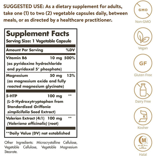 Solgar 5-HTP 100 MG 30 Vegetable Capsules