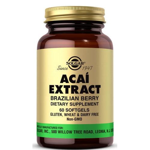 Solgar Acai Extract Brazilian Berry 60 Softgels Gluten Free Dairy Free