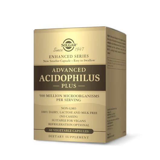 Solgar Advanced Acidophilus Plus Probiotics No-GMO Dairy Free Vegan Gluten Free 60 Veg Capsules