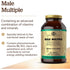 Solgar Advanced Male Multiple Multivitamin Mineral And Herbal Formula For Men 180 Vegan Tablets