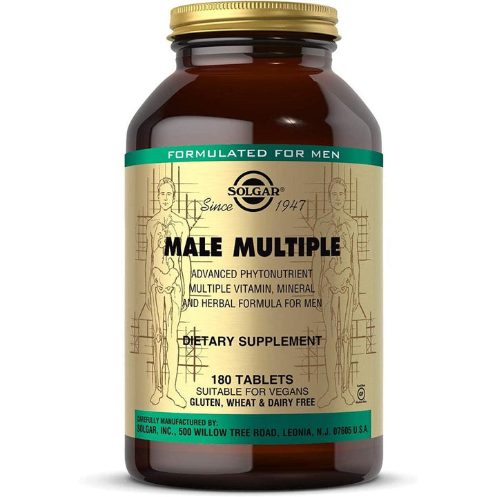 Solgar Advanced Male Multiple Multivitamin Mineral And Herbal Formula For Men 180 Vegan Tablets