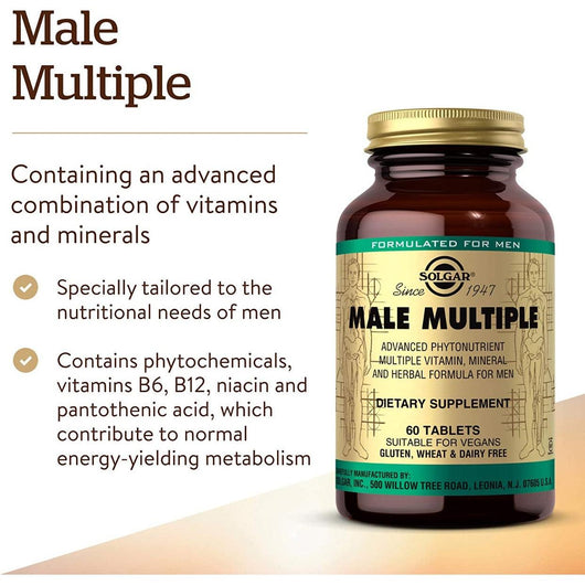 Solgar Advanced Male Multiple Multivitamin Mineral And Herbal Formula For Men 60 Tablets