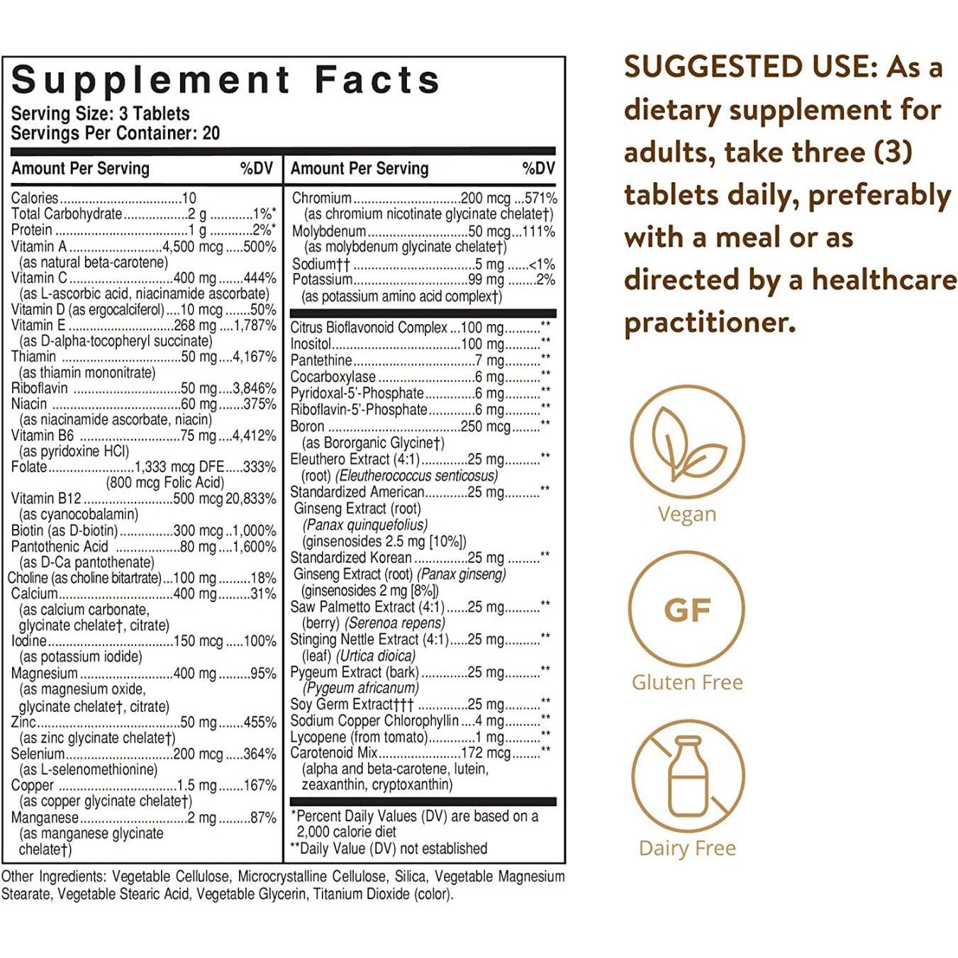 Solgar Advanced Male Multiple Multivitamin Mineral And Herbal Formula For Men 60 Tablets
