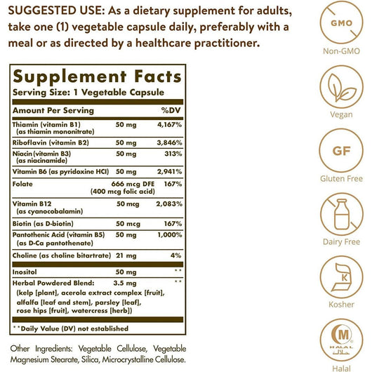 Solgar B-Complex 50 Vegetable Capsules