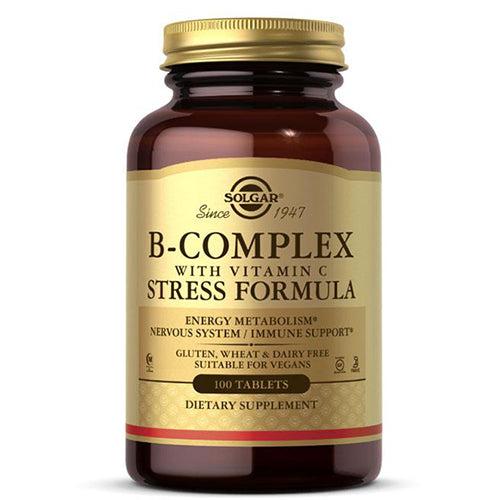 Solgar B-Complex Vitamin B With Vitamin C Stress Formula 100 Tablets