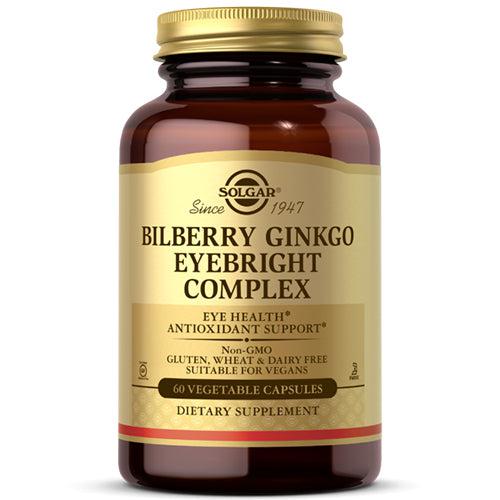 Solgar Bilberry Ginkgo Eyebright Complex Eye Health Antioxidant Support 60 Vegetable Capsules