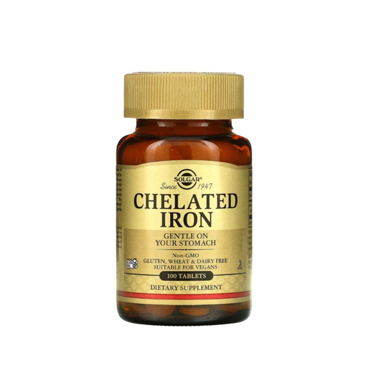 Solgar Chelated Iron Gentle on Your Stomach 100 Tablets