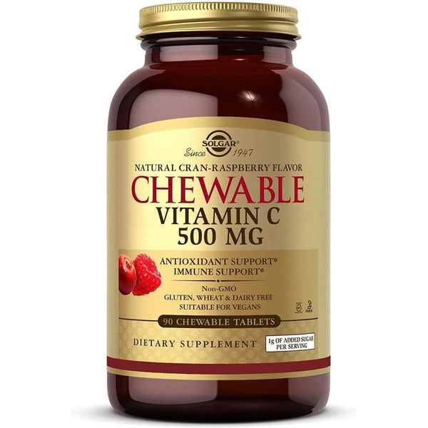 Solgar Chewable Vitamin C 500 MG Natural Raspberry Flavor 90 Tablets