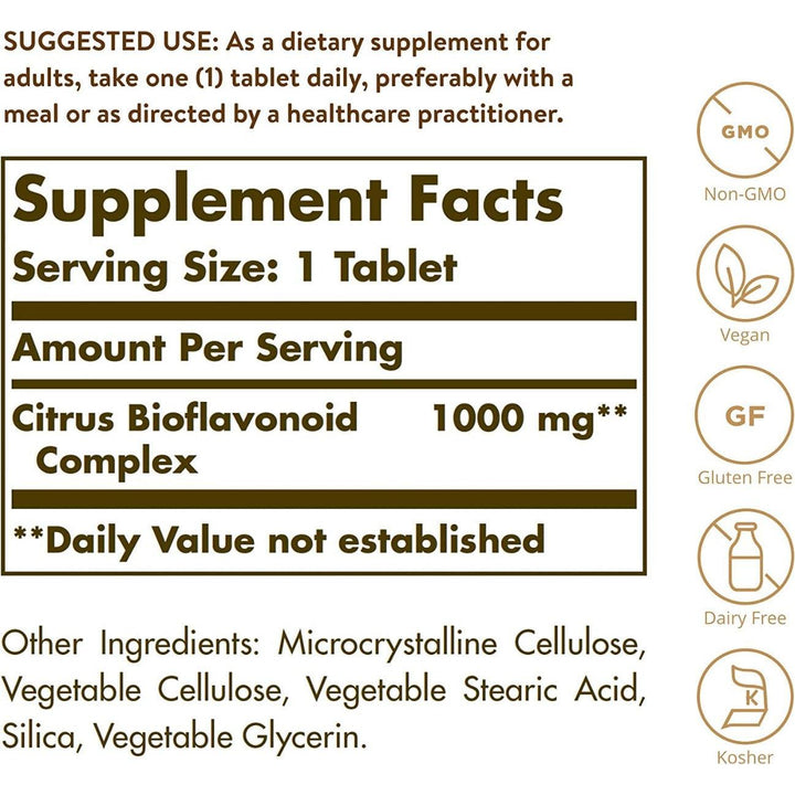 Solgar Citrus Bioflavonoid Complex 1000 MG 100 Tablets