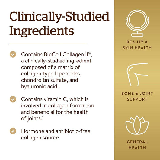 Solgar Collagen Hyaluronic Acid Complex Nourishes Skin From Within Gluten Free Non-GMO 30 Tablets