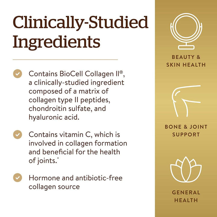 Solgar Collagen Hyaluronic Acid Complex Nourishes Skin From Within Gluten Free Non-GMO 30 Tablets