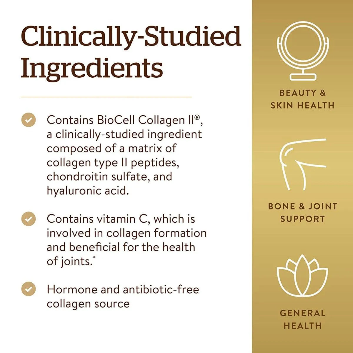 Solgar Collagen Hyaluronic Acid Complex Nourishes Skin From Within Gluten Free Non-GMO 30 Tablets