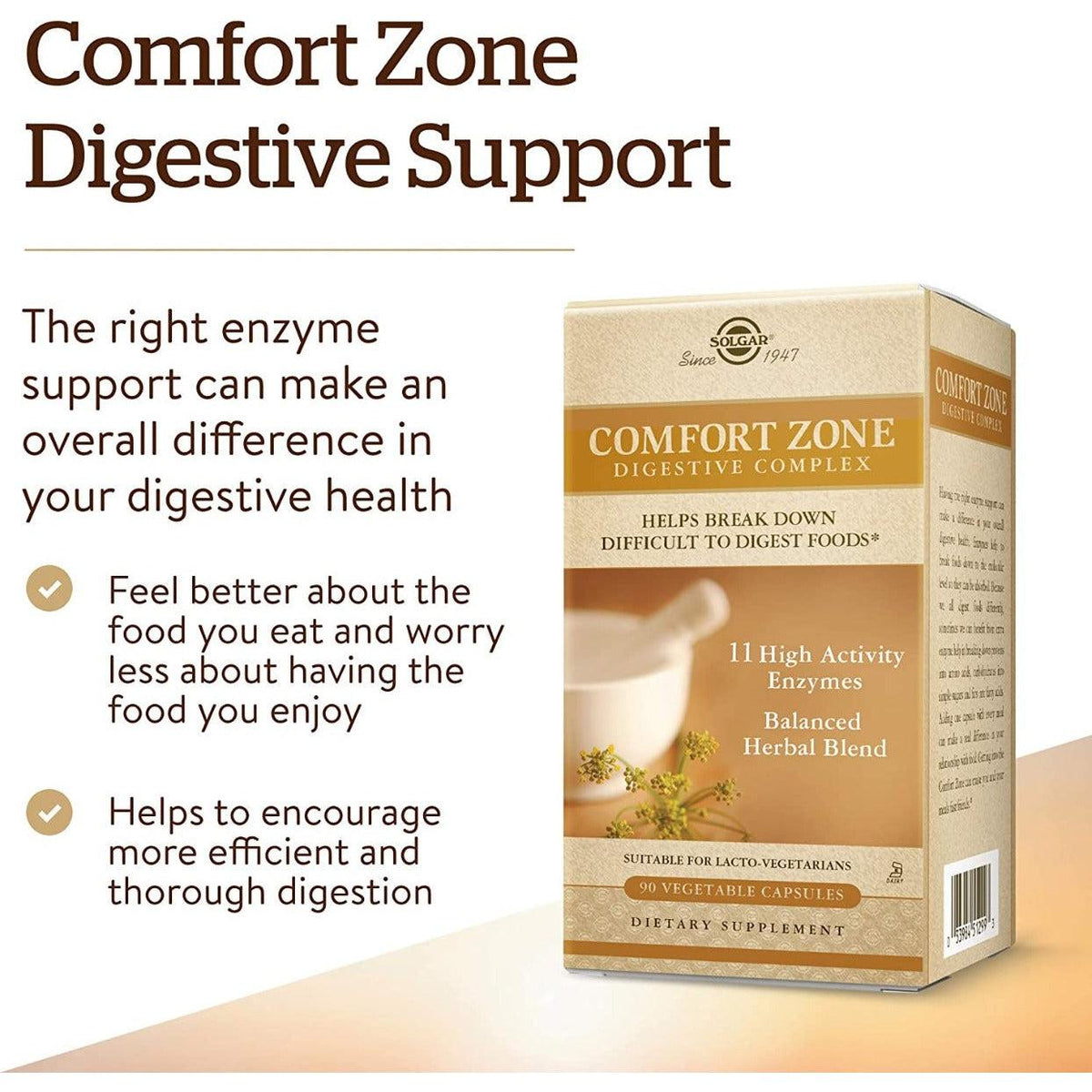 Solgar Comfort Zone Digestive Complex 90 Vegetable Capsules
