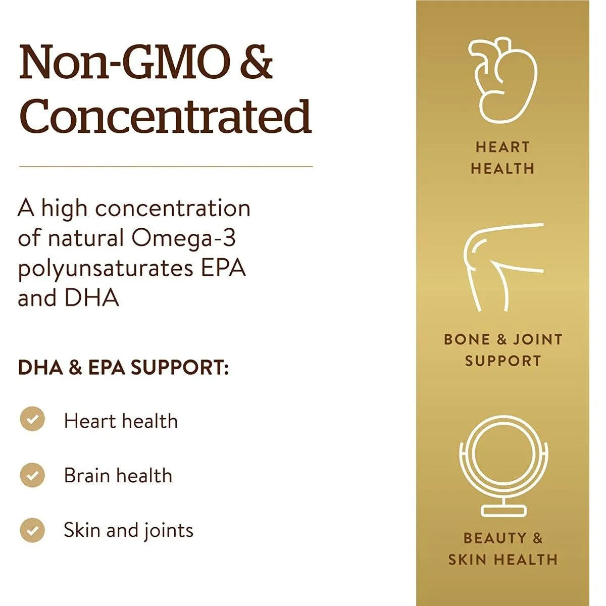 Solgar Double Strength Omega-3 Fish Oil 700 mg EPA & DHA Omega 3 120 Softgels