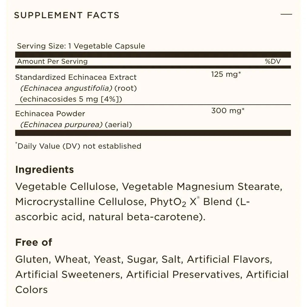 Solgar Echinacea Herb Extract 60 Vegetable Capsules