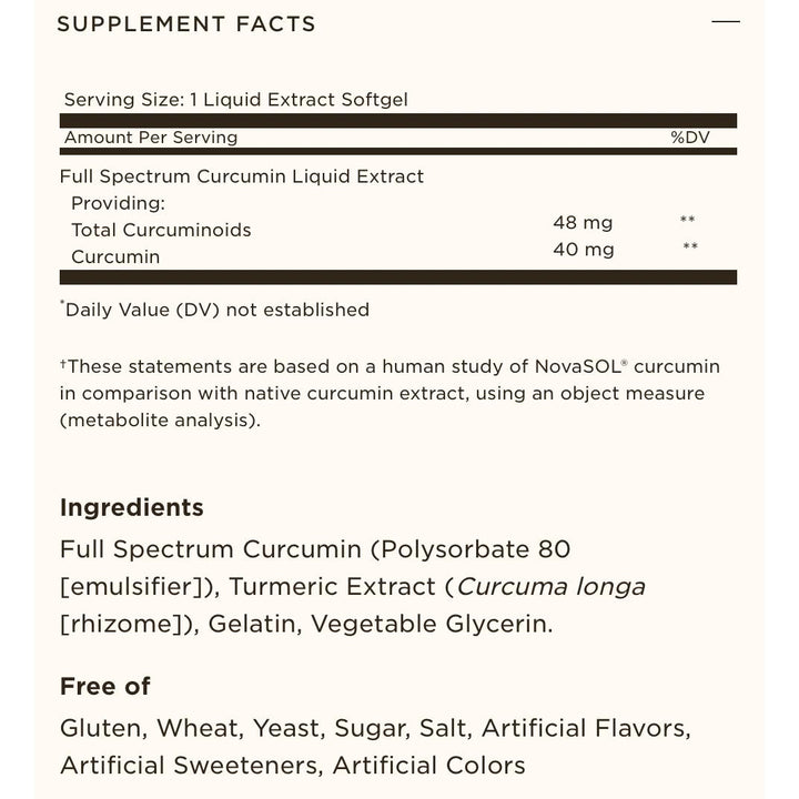 Solgar FULL SPECTRUM CURCUMIN Liquid Extract 90 Softgels