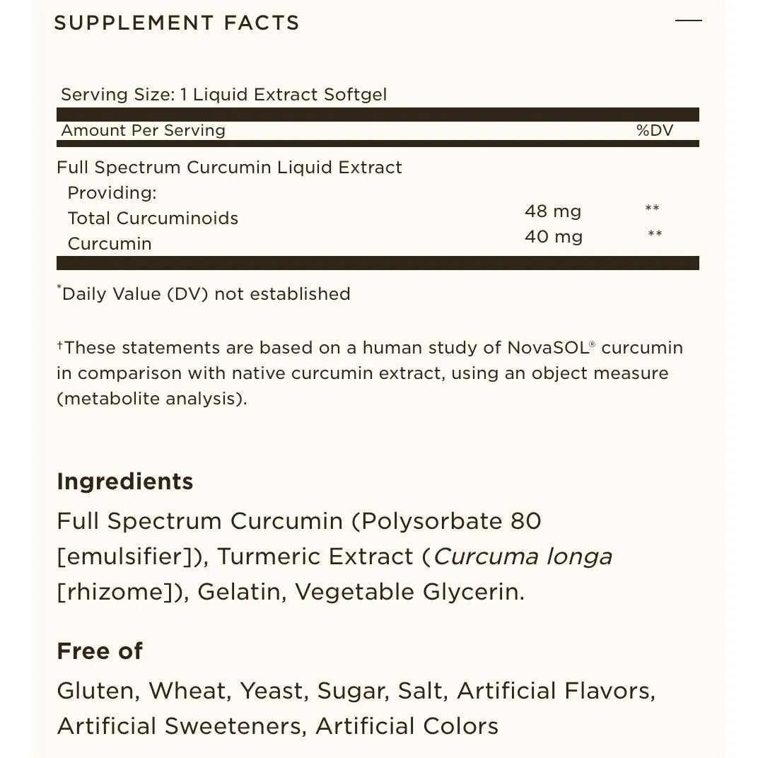 Solgar FULL SPECTRUM CURCUMIN Liquid Extract 90 Softgels