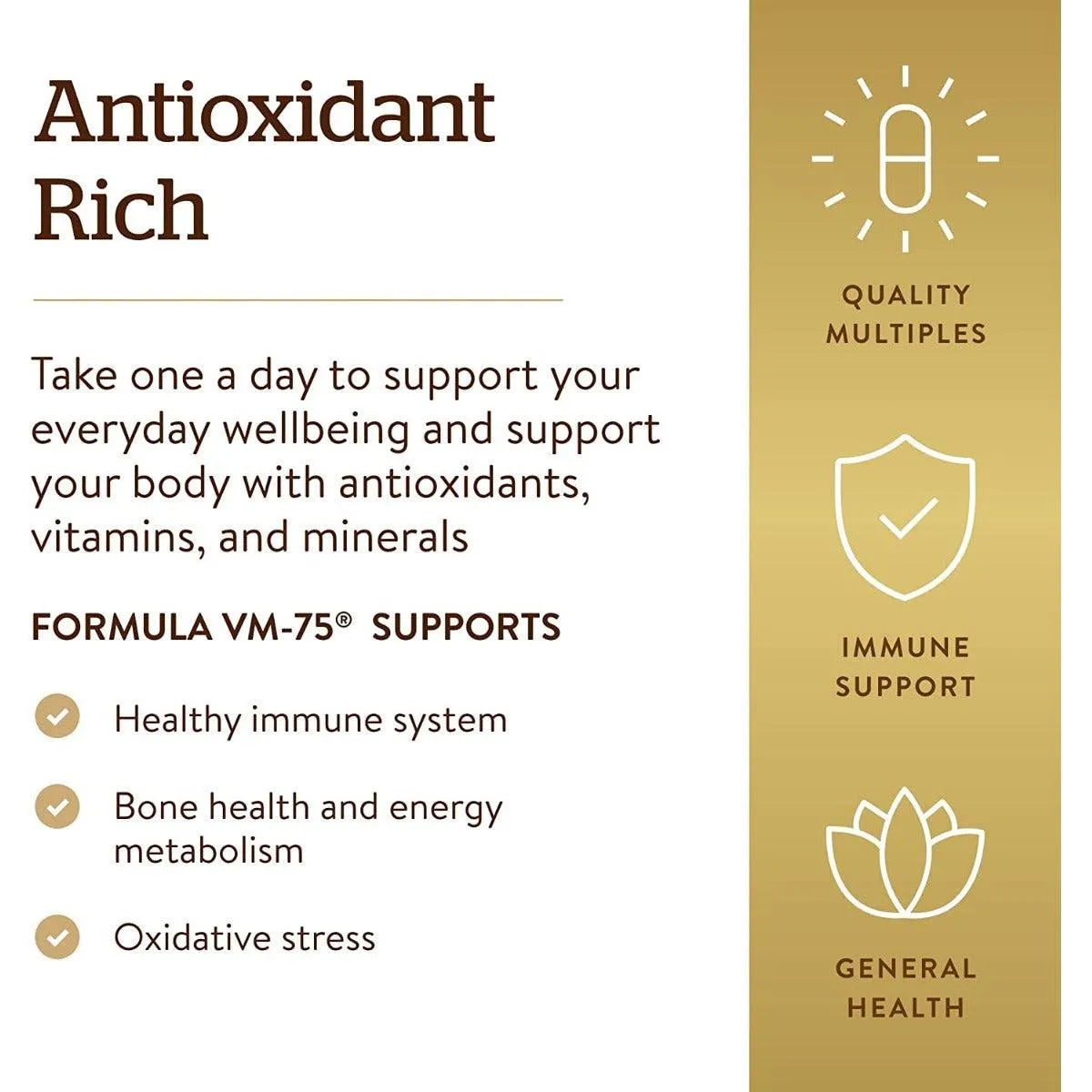 Solgar Formula VM-75 Multivitamins with Chelated Minerals Vegan 90 Tablets